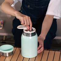 Acero inoxidable 700ML lindo diseño niños comida frasco tarro Bpa libre niños termo fiambrera con cuchara oculta