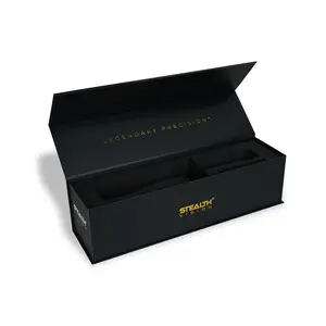 Factory Custom Luxury Black Cardboard Flip Top Magnetic Gift Box Rigid Packaging with Insert Featuring Embossing and Stamping