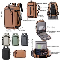 Sac à dos de voyage pour ordinateur portable, grande capacité, extensible, avec logo personnalisé, compartiment séparé pour chaussures, séparation humide/sec