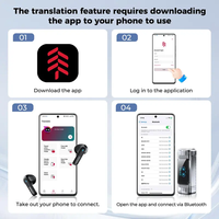 MINISO MS116 AI Translation 6.0 Headset TWS Nirkabel Layar LED Peredam Kebisingan Cerdas Stereo Semi-In-Ear