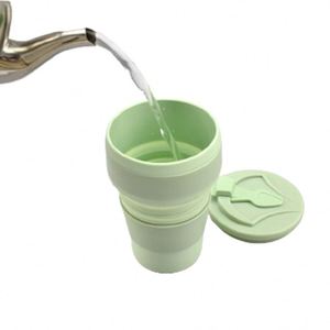 2025 Rubber Foldable Bottle Travel Sustainable Silicone Folding Water Coffee Cup with Holder and Straw - Product Image 3
