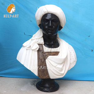 Sculpture de tête en <span class=keywords><strong>marbre</strong></span> noir naturel, <span class=keywords><strong>buste</strong></span> masculin, classique, grande taille, décoration de la maison, offre spéciale - Product Image 4