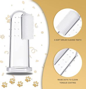 Brosse à dents en silicone de type doigt pour chats, pour une haleine fraîche, hygiène buccale et soins dentaires pour petits chiens - Vente en gros - Product Image 3