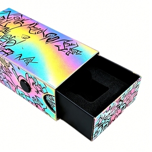 Cardboard Child Resistant Slide Drawer Box Custom Print And EVA Insert For Essential Oil Serum 5ml 10ml 15ml Vials Packaging - Product Image 3