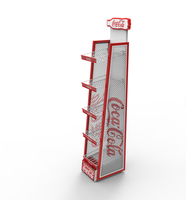 Étagère de présentation de boissons en métal en forme d'échelle - Étagère de sol en grille de fer détachable à 5 niveaux pour les bouteilles de cola