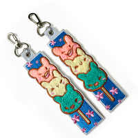 Porte-clés brodé personnalisé Étiquettes de porte-clés brodées Porte-clés brodé de style anime