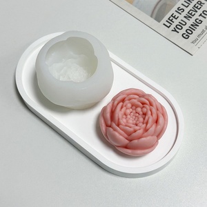 Moule en silicone 3D DIY pour bougie en résine florale, pivoine, pour décoration intérieure, moule à bougie parfumée, vente en gros - Product Image 4