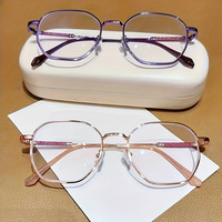 Monture de lunettes pour femme ultra-légère, photochromique, anti-lumière bleue, style punk, design géométrique, monture complète plate
