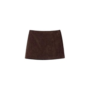 3343-4 New Arrival Fashionable Sheepskin Suede Grey <strong>Wrap</strong> Leather Mini <strong>Skirt</strong> Mature Woman Suede Leather Mini <strong>Skirt</strong> for Women - Product Image 5