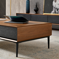 Table Basse en Bois Moderne Minimaliste Écologique Durable Personnalisable avec Rangement Latéral pour Salon Appartement Hôtel