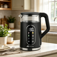 Bouilloire Électrique en Verre Automatique Anbo Factory OEM/ODM 1,7 L avec Contrôle de Température et Fonction Maintien au Chaud pour Hôtels, Foyers et Utilisation Extérieure