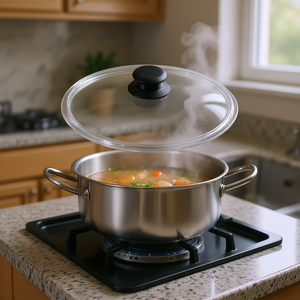 KARL KRGER Glass <b>Lid</b> <b>With</b> Plastic Knob 20 Cm For Pots And <b>Pans</b> - Product Image 3