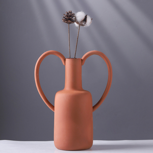 Grands vases pour la décoration de la maison, porte-fleurs, bouteille, carafe, forme de <span class=keywords><strong>pichet</strong></span>, récipient à fleurs, <span class=keywords><strong>vase</strong></span> en céramique mate avec poignée - Product Image 4