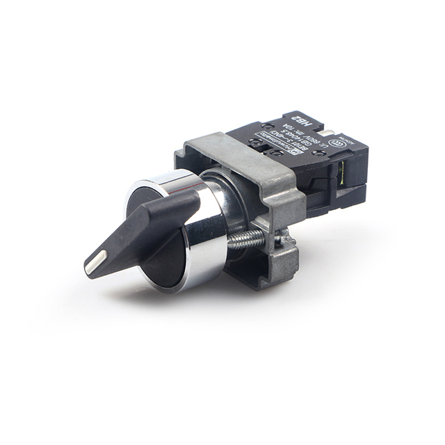 HUAWU XB2-BJ21 2-position Stay Put Aluminum Metal Push Button Switch 16A IP44 1NO1NC YELLOW CE for 22mm Mounting