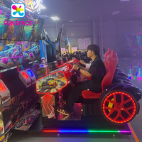 Simulateur de conduite Funspace à monnayeur pour 2 joueurs, machine de jeu de course automobile HD à double écran LED pour centres de jeux d'arcade intérieurs