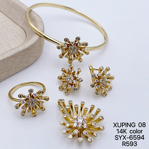 Set di Gioielli da Donna <span class=keywords><strong>XUPING</strong></span>, Placcato Oro 14k, Collana, Bracciale, Orecchini e Anello con Zirconia Cubica Sintetica - Product Image 2