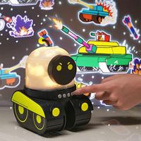Projecteur de voiture robot pour décoration de fête à domicile, lumière nocturne 360 °   Projecteur de lumière LED rotatif à 6 films Robot Galaxy Lampe LED pour enfants