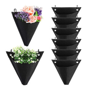 <b>Wall</b>-mounted succulent planter triangular <b>hanging</b> bag, indoor and outdoor gardening decorative plant <b>hanging</b> <b>basket</b>, flower pot - Product Image 1