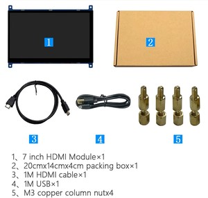 Waiken <span class=keywords><strong>7</strong></span> pollici Raspberry Pi HD MI + Micro USB interfaccia LED retroilluminato LCD Multi-Touch modulo Display 1024x600 CTP TFT Android/Linux - Product Image 6