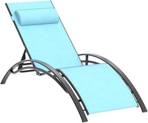 Chaise longue de piscine d'extérieur réglable <span class=keywords><strong>et</strong></span> inclinable pour terrasse, pelouse <span class=keywords><strong>et</strong></span> jardin - Product Image 1