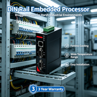 PC Industrial Integrado de Riel DIN con Cuatro Núcleos a 2.0GHz, 2x GbE + 4x COM + DIO, Inalámbrico WiFi/LoRa/4G, Ranura para Tarjeta SD para Computación en el Borde