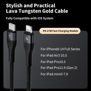 Câble de charge rapide et de transfert de données OEM personnalisé Type C vers <span class=keywords><strong>8</strong></span> broches pour <span class=keywords><strong>iPhone</strong></span> <span class=keywords><strong>8</strong></span>-14, connecteur électroplaqué, certifié CE RoHS - Product Image 1