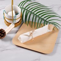 Ensemble de couverts en bambou pré-roulés de qualité supérieure avec serviette, kit d'ustensiles jetables 100% biodégradables pour mariage et fête