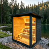 Sauna Uap Basah Elektrik Portabel Modern Terlaris dari Kayu Pinus untuk Kamar Mandi, Dalam & Luar Ruangan, Terapi Detoks Pribadi, Relaksasi, Spa Rumah