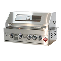 Barbecue à gaz GPL/GN modulaire d'extérieur en acier inoxydable 304 SUS 4B intégré avec couvercle à fenêtre visible pour cuisine domestique, jardin et cour arrière