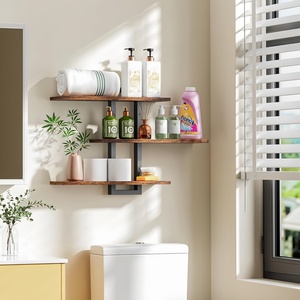 Estantes Flotantes de 3 Niveles, Estilo Vintage, Resistentes, para Almacenamiento de Especias y Herramientas de Cocina, Estantes Colgantes de Pared para <span class=keywords><strong>Dormitorio</strong></span>, Marca Homode - Product Image 2