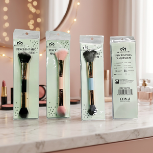 Ensemble de pinceaux de maquillage synthétiques à double extrémité avec couleurs mélangées, 24 pièces, pour application faciale, utilisation avec un correcteur, manche en plastique - Product Image 3