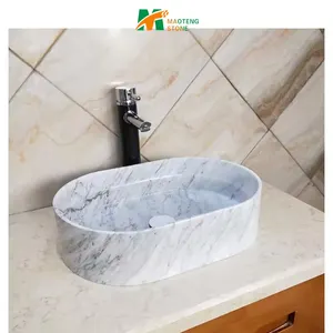 Waschbecken aus natürlichem Marmor Waschbecken aus Marmor Beliebte runde Waschbecken aus Marmor
