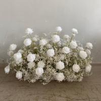 T-FR033 Chemins de table verts personnalisés de haute qualité, chemin de table artificiel pour mariage, décoration de cérémonie et de fête