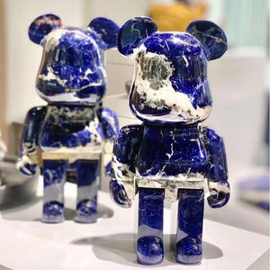 Grandes statues d'ours en pierre naturelle sculptées à la main en marbre moderne pour les ornements décoratifs extérieurs <span class=keywords><strong>de</strong></span> la maison jardin lac vente - Product Image 5