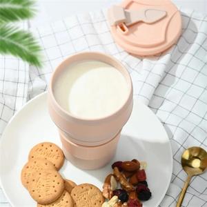 350ML Food-Grade Silicone Folding <b>Cup</b> With Lid Reusable Portable Coffee <b>Cup</b> Hot Drink Suitable for Travel and <b>Camping</b> - Product Image 4