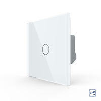 Interrupteur mural tactile LED Livolo électrique 1 voie 2 directions, interrupteur intermédiaire en verre cristal de luxe, norme européenne