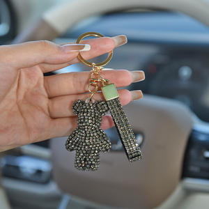 Kristallen Teddybeer Sleutelhanger Houder Strass Beer Sleutelhanger Autosleutelring Portemonnee Handtas Tas Charme Metalen Sleutelhangers Verjaardagscadeau - Product Image 6