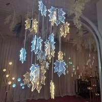 Nouvelle Décoration de Plafond Romantique Feuille d'Érable Moka 2021, Lumière LED en Acrylique, Décoration Suspendue pour Mariage, Fournitures pour Événements et Fêtes