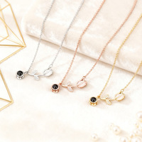 Tulpenhanger projectie ketting 100 talen Ik hou van jou Zirkoon dames sleutelbeenketting romantisch Valentijnssieraden cadeau
