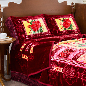 Manta de Raschel Lujosa para <span class=keywords><strong>Invierno</strong></span>, Tamaño King, Jacquard Tejido, <span class=keywords><strong>Cubrecama</strong></span> Cálido y Elegante para Dormitorio - Product Image 4