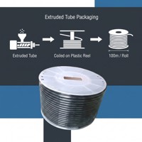 Tuyau de frein pneumatique en nylon PA12 SAE J844 12 mm DE x 9 mm DI noir, 100 m/rouleau pour suspension pneumatique de camion et remorque