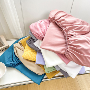 Mềm Mại Và Mát Mẻ Polyester Khăn trải giường Màu Tinh Khiết Đàn Hồi Sâu 17 "Được Trang Bị Tấm Thiết Lập Tùy Chỉnh - Product Image 3