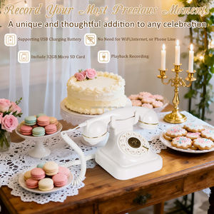 Voix Audio livre d'or téléphones à bouton-poussoir téléphones filaires <span class=keywords><strong>carte</strong></span> Sim avec fonction d'enregistrement téléphone antique - Product Image 2