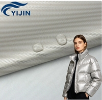 Veste d'hiver matelassée coupe-vent pour garçons en pongé 100 % polyester brillant métallisé, avec estampage à chaud 50D Twill Seg, imperméable