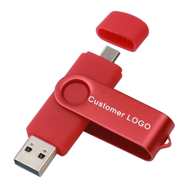 Mobile Phone OTG Type C/USB 2.0 3.0 Swivel Flash Drive 4GB 8GB 16GB 32GB 64GB 128GB Rotation Flash Disk Pendrive Otg Flash Drive