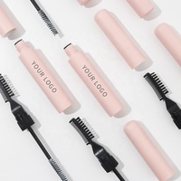 Gel coiffant pour sourcils à tenue forte personnalisé en tube, cire de lamination pour sourcils vegan, gel pour sourcils transparent imperméable avec pinceau