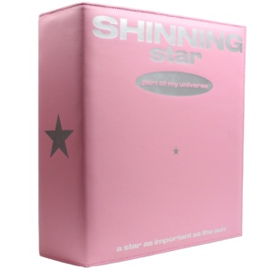 Custom D ring binder photocard 50 pages double side total 900 cards Pu leather printing logo faux leather 3 ring binder