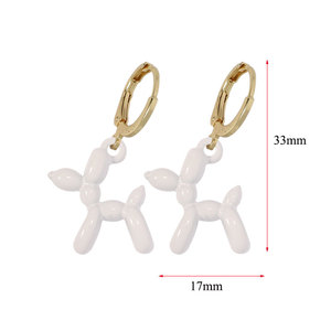 Mwsc — boucles d'oreilles en forme de Mini chien coréen, boucles d'oreilles en plaqué or, couleur bonbon, ballon rempli de gaz, pendentif pour filles, vente en gros - Product Image 6