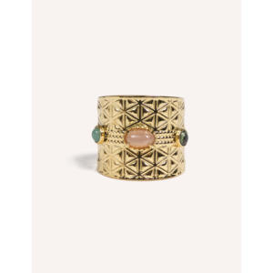 Anello alla Moda YFB R04 con Pietra Naturale e Acciaio Inossidabile, Design Geometrico Regolabile per Primavera ed Estate, Vendita all'Ingrosso - Product Image 2