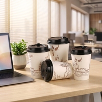 Gobelets en papier kraft jetables imperméables à paroi simple pour boissons chaudes/froides, écologiques et de qualité alimentaire, usage industriel